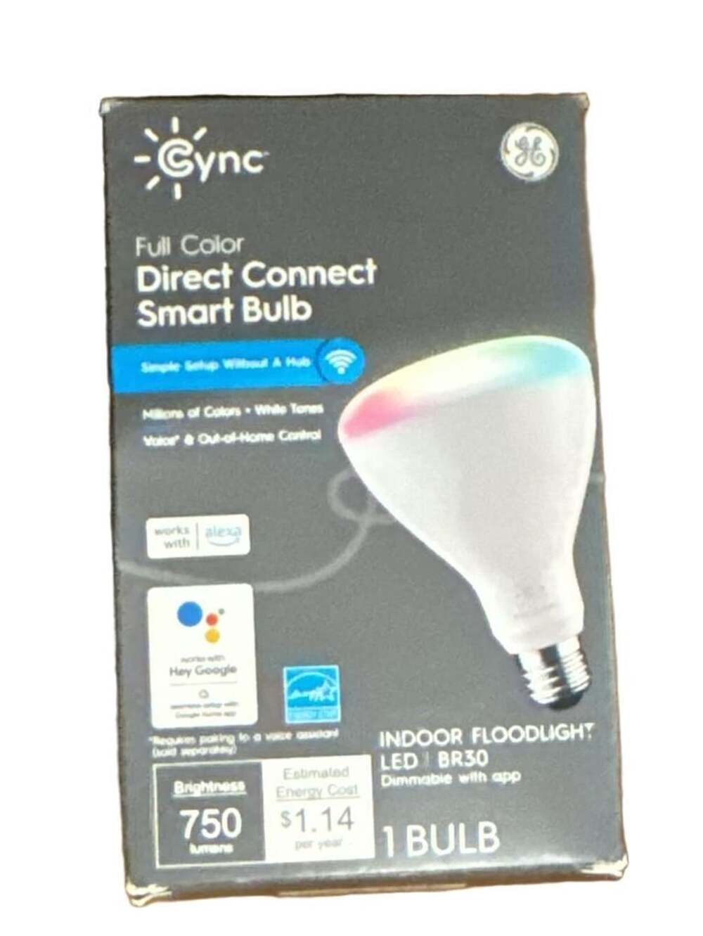 GE Cync Full Color Direct Connect Smart Bulb BR30